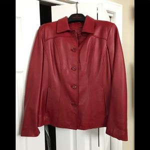 Danier red leather jacket